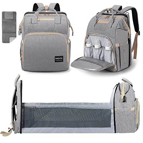 DERSTUEWE Diaper Bag Backpack,Baby Diaper Bags, Baby Shower Gifts, Multifunctional diaper backpack Large Capacity (Charcoal Grey)