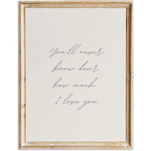 Vintage Nursery Wall Art Farmhouse Kid's Room Decor Print Vintage Baby Love Quote Poster Baby Girl & Boy Nursery Wall Decor Toddler Room Bedroom Playroom Poster Neutral Color Beige, 8"x10" Unframed