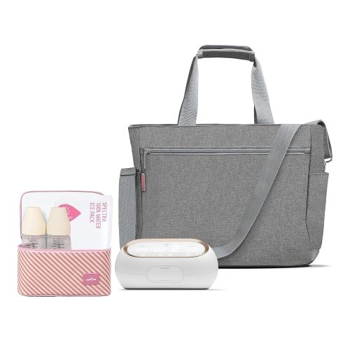 Spectra - Synergy Gold Portable - Dual Adjustable Electric Breast Milk Pump with Tote Bag, Breast Milk Bottles and Cooler for Baby Feeding