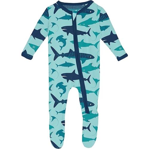 KicKee Baby Footie with 2 Way Zipper, Vicose from Bamboo Boy or Girl Baby Clothes From Our Family Fun Collection