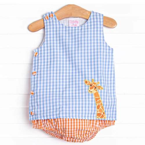 Wildlife Watch Applique Boy Diaper Set, Blue – Stitchy Fish