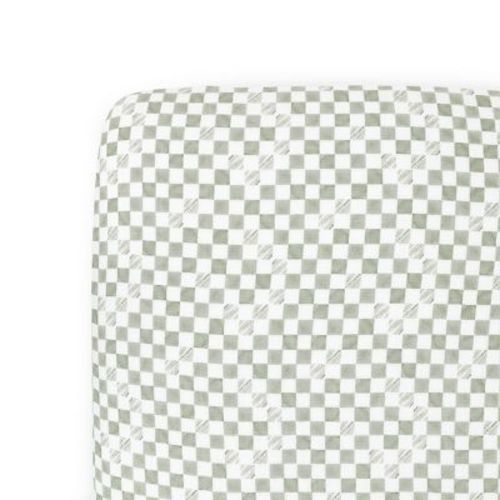 Little Unicorn Organic Cotton Muslin Fitted Crib Sheet - Green Checker