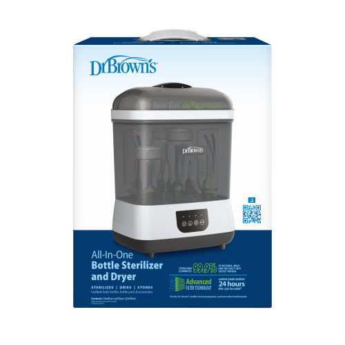 Dr. Brown's Clean Steam Baby Bottle and Pacifier Sterilizer and Dryer, Gray