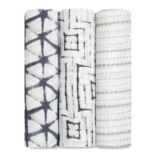 Pebble Shibori Silky Soft Swaddle 3pk | aden + anais