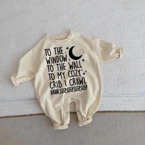 TO THE WINDOW Baby Toddler Beige Romper