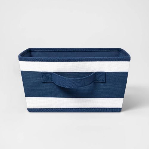 Canvas Striped Kids' Bin - Pillowfort™, Color: Navy, Size: Small