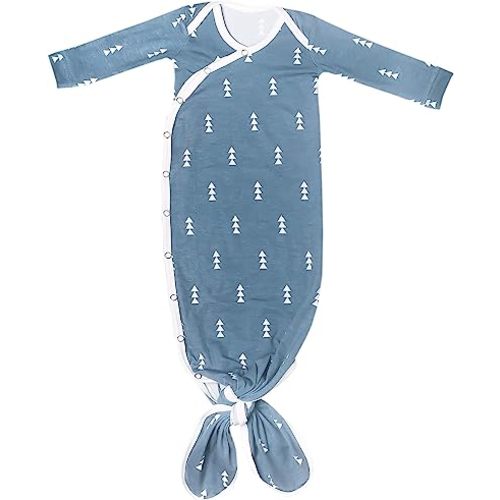 Copper Pearl Baby Gown - Knotted Newborn Sleepers for Baby Boy and Girl, Soft Stretchy Long Sleeve Infant Gowns with Bottom Tie and Hand Mittens, Perfect Hospital Coming Home Outfit (North)