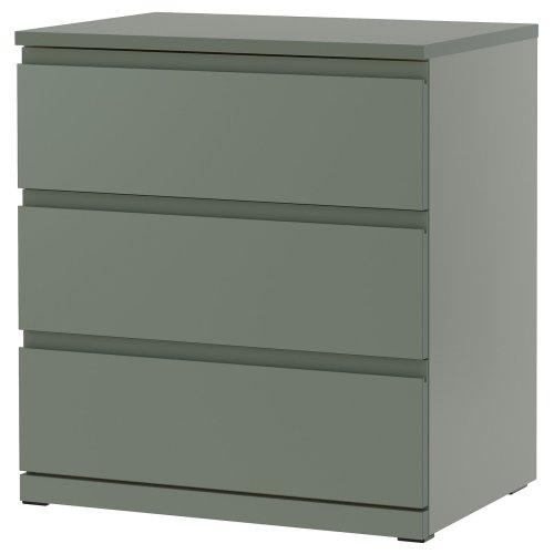 STORKLINTA 3-drawer dresser - gray/green/anchor/unlock function 27 1/2x18 7/8x29 1/2 "