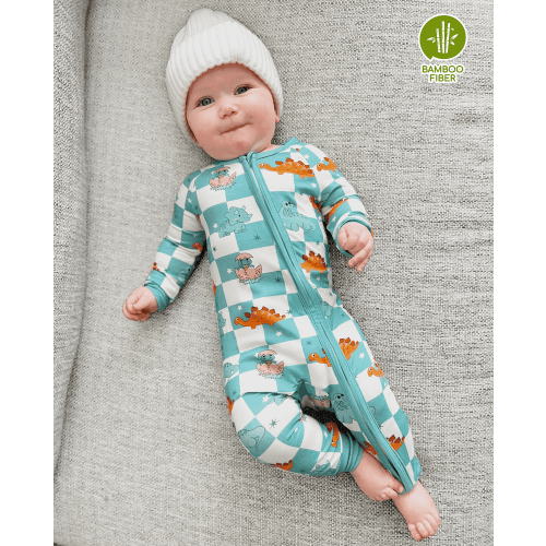 PatPat Bamboo Baby Pajamas Baby Boy Girl Pajamas Gift Snug Fit Long-Sleeved Zipper Baby Bodysuits for Newborn,6-9 Months