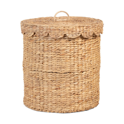 Water Hyacinth Ricenut Weave Round Basket With Lid | Home | T.J.Maxx