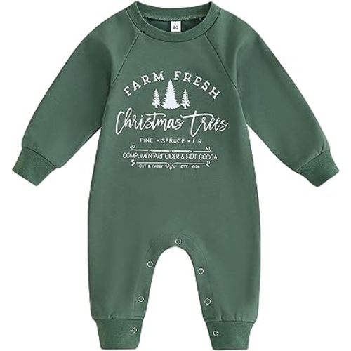 Newborn Baby Girl Boy Christmas Outfit Long Sleeve Romper Jumpsuit Bodysuit Santa Infant Fall Winter Clothes