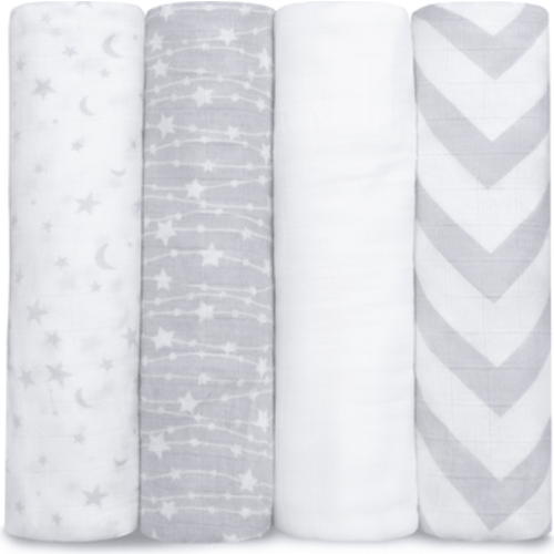 Muslin Swaddle Blankets, 4 Pack