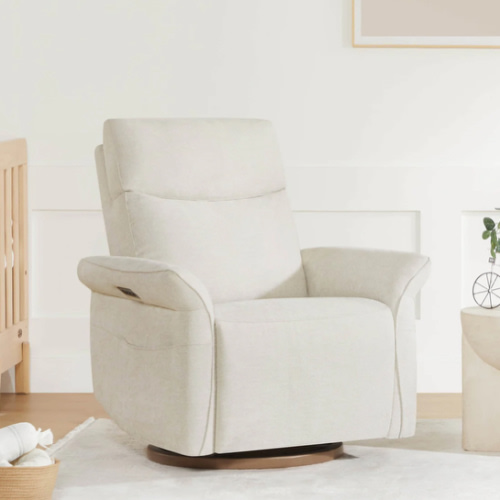 Vinca Modern Power Swivel Glider Recliner with Power Lumbar & Headrest