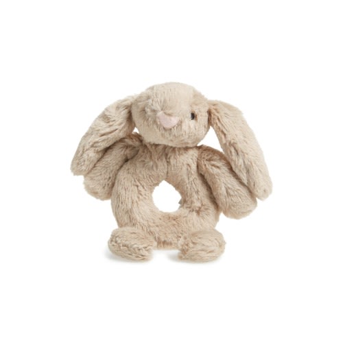 Jellycat 'Bashful Bunny' Grabber Rattle, Beige