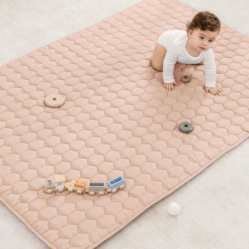 Premium Play Mat - Soft And Comfortable Kids & Toddler Play Mat With Non-slip Bottom By Comfy Cubs - Blush, Rectangle, 36x60