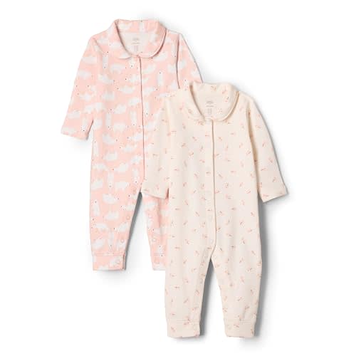 Amazon Essentials x Sofia Grainge Unisex Babies' Sleep and Play Bodysuit, Pack of 2 newborn