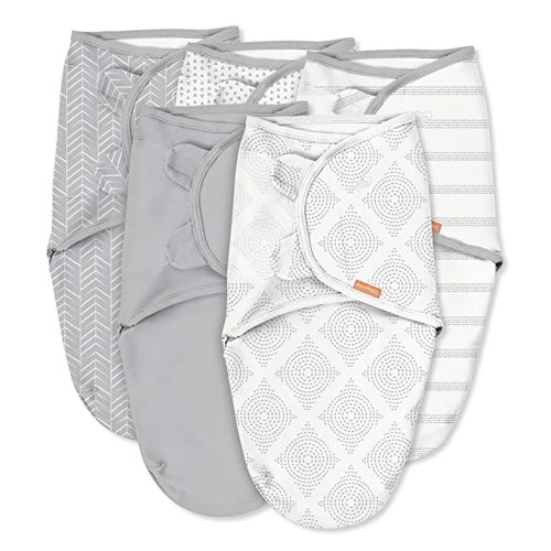 SwaddleMe Original Swaddle – Size Small/Medium, 0-3 Months, 5-Pack (Grays for Days )