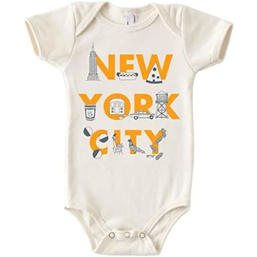 MAPTOTE Font One Piece-Unisex Baby Organic Cotton Short Sleeve Bodysuits-Various Sizes 3-18 Months-City Specific-Made in USA