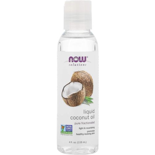 NOW Foods Solutions, Liquid Coconut Oil, Light and Nourishing, Promotes Healthy-Looking Skin and Hair, 4-Ounce