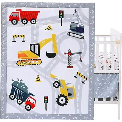 Viviland 3 Pieces Baby Bedding Set for Boy Girls, Baby Bedding Set for Newborn, Infant & Toddler - CAR