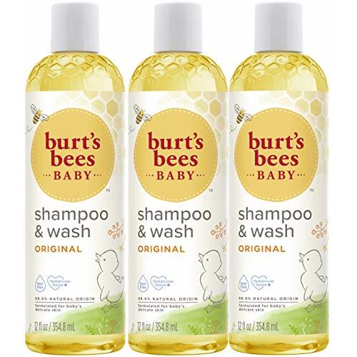 Burt's Bees Baby Shampoo & Wash, Original Tear Free Baby Soap - 12 Ounce Bottle - Pack of 3