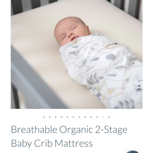 Breathable Organic 2-Stage Baby Crib Mattress
