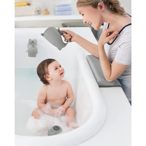 Skip Hop Baby Bath Rinse Cup, Moby Tear-free Waterfall Rinser, Grey