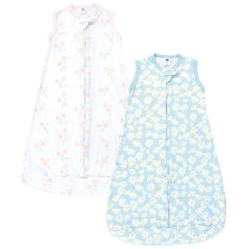 Hudson Baby Infant Girl Cotton Sleeveless Wearable Sleeping Bag, Sack, Blanket, Mixed Daisy, 3-9 Months