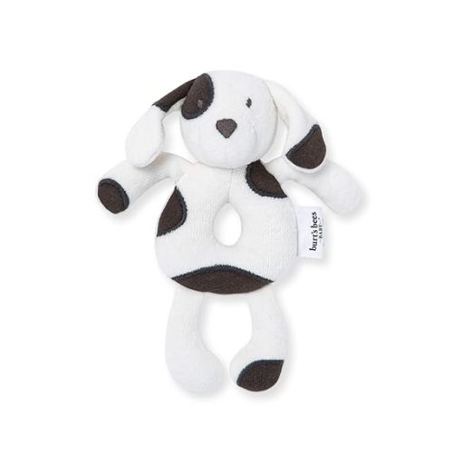 Burt's Bees Baby Unisex Infant Rattle Toy, Nursery Sensory Animal Plush Made with 100% Organic Cotton Shell and Polyester Fill, Sweet Bear, Bunny, or Dog Stuffed Animals for Babies