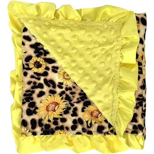 Unique Baby Soft Newborn Baby Blanket with Satin Trim (Sunflower)