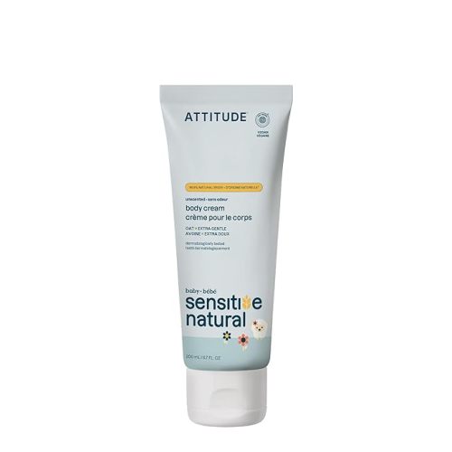 Attitude Deep Moisturizing Body Cream, Plant and Mineral-Based Ingredients, Vegan and Cruelty-free Personal Care Products for Sensitive Skin, Unscented, 6.7 Fl Oz