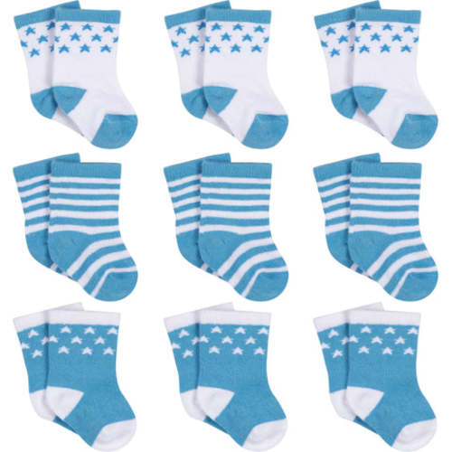 9-Pack Baby Boys Stars Jersey Crew Socks