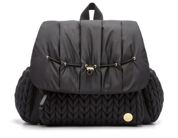 Levy Stylish Diaper Backpack - Black Herringbone