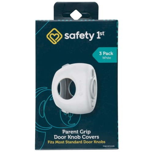 Safety 1st Parent Grip Door Knob Covers, White, 3 Pack, Toddler