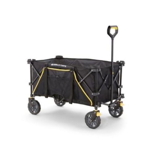 7 Cu Ft Collapsible Outdoor Utility Wagon,Oversize Bed, Black