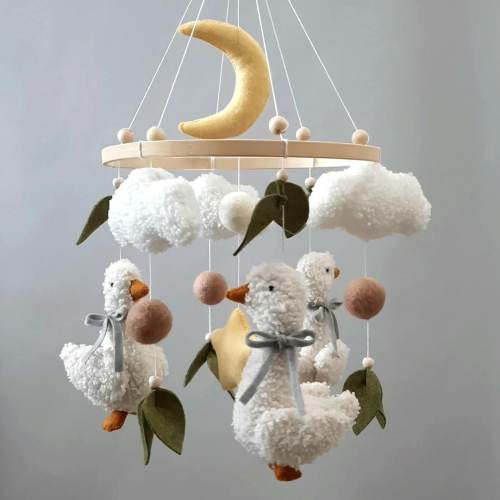 Baby mobile, mobile goose, goose, mobile in the crib, gift for a newborn, toy in the crib, toy goose in the crib, three geese, boho mobile