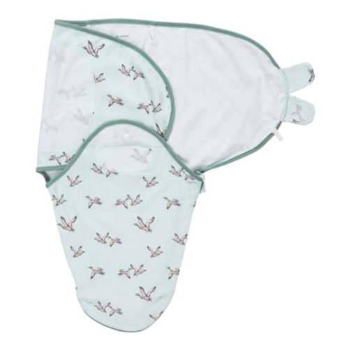 LollyBanks Baby Swaddle Sack, 100% Cotton, Velcro Closure & Easy Change Zipper, Mallard Duck Print
