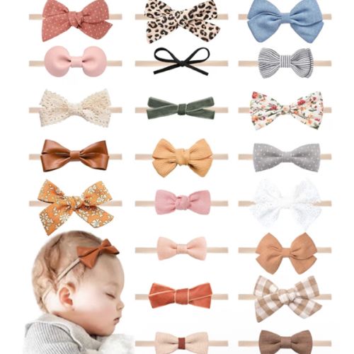 Amazon.com: 21 PCS Baby Headbands and Bows Hairbands Soft Nylon Elastics Handmade Girls Hair Accessories for Newborn Babies Infant Toddlers Kids : Baby