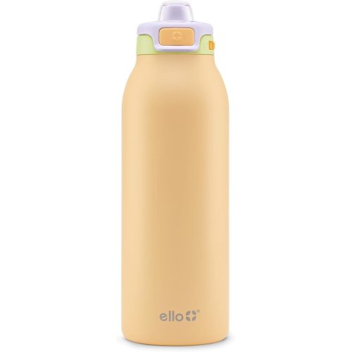 Ello Pop & Fill Stainless Steel Water Bottle with Quick Fill Technology, Double Walled Vacuum Insulated Metal, Leak Proof Locking Lid, Sip & Chug, BPA Free, Holiday Gift for Him Her, 22oz, 32oz, 40oz