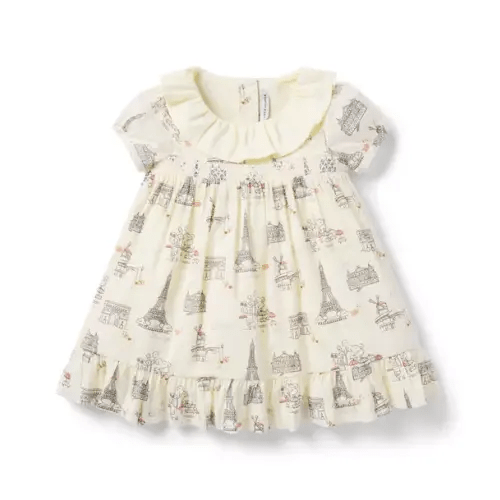Newborn Jet Ivory Paris Baby Paris Smocked Dress by Janie and Jack