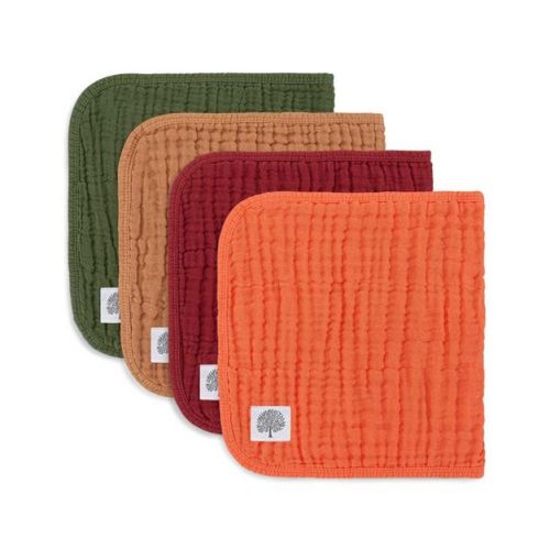Parker Baby 4 Pack Muslin Cotton Burp Cloths - Rose