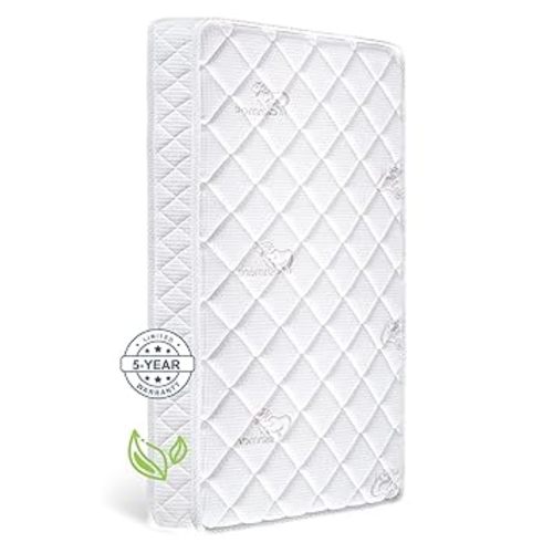 Premium Crib & Toddler Mattress,100% Knitted Fabric, Premium Fleece Surface-Hypoallergenic, 5" Thick Firm Soft Crib Mattress, Non-Toxic - Fits Standard Cribs & Toddler Beds