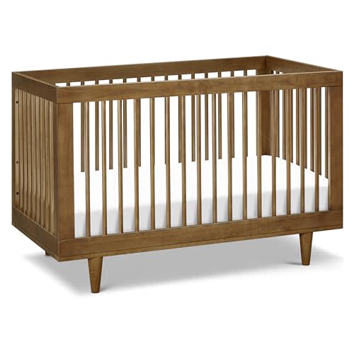 DaVinci Marley 3-in-1 Convertible Baby Crib - GREENGUARD Gold Certified Crib - Convertible Crib to Toddler Bed and Daybed - Baby Bed w/ 4 Adjustable Heights - Easy to Assemble Wooden Crib - Walnut