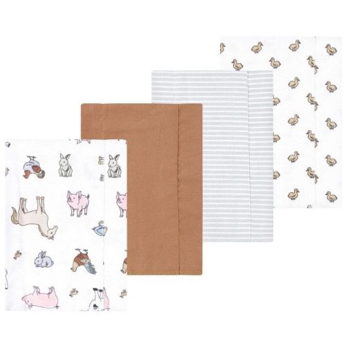 Luvable Friends Hudson Baby Flannel Burp Cloths 4pk Set