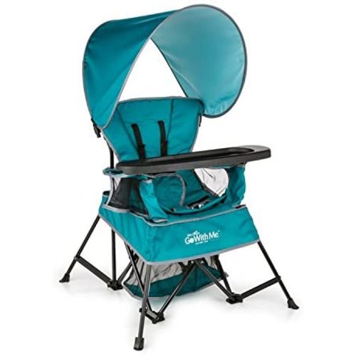 Baby Delight Go with Me Venture Portable Chair, Indoor and Outdoor, Sun Canopy, 3 Child Growth Stages, Teal