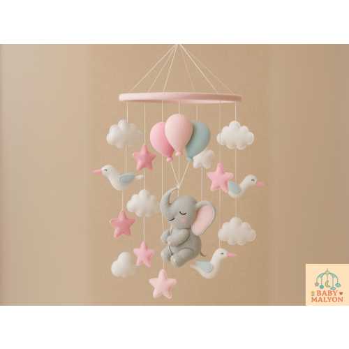 Elephant Crib Mobile, Elephant Nursery Decor, Elephant Mobile, Elephant Baby Shower İnvitation, Jungle Nursery, Jungle Themed Mobile