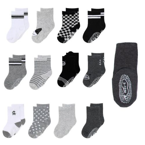 The Peanutshell Baby Boys 12pk Organic Cotton Socks, Boy Buddies, 0-3 Months