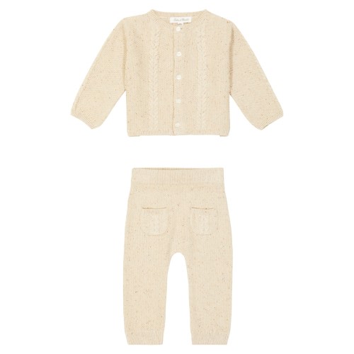 Baby cotton cardigan and pants set