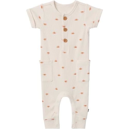 Modern Moments by Gerber Romper, Beige Suns, Size 0-3M