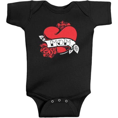 Threadrock Baby Boys' Mom Heart Tattoo Infant Bodysuit 12M Black